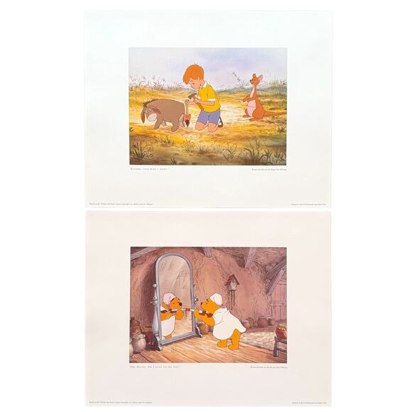 Winnie the Pooh Lithographs Set of 2 Walt Disney Store - Picture 1 of 4